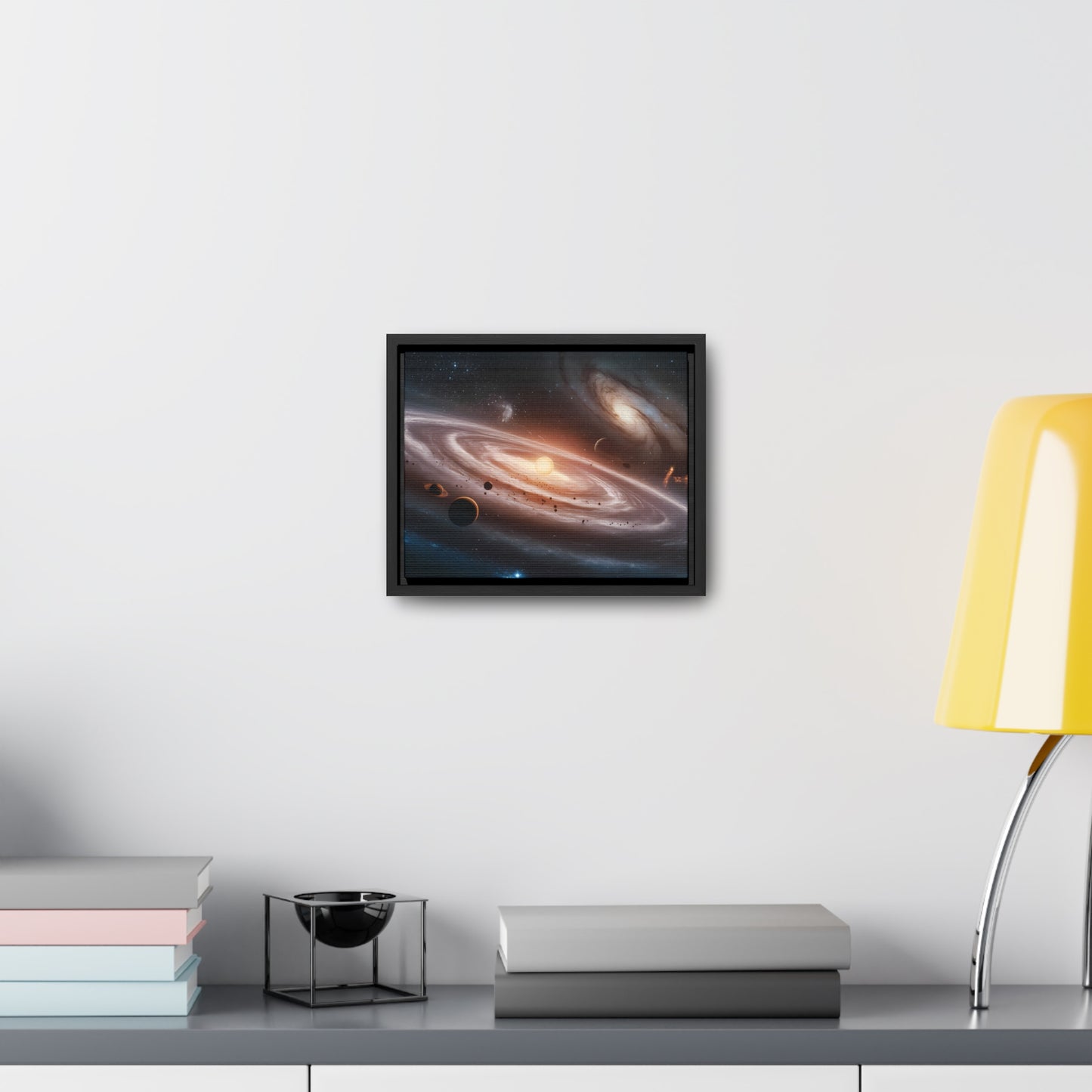 Celestial Symphony: The Dance of Galaxies and Planets - Gallery Canvas Wraps, Horizontal Frame