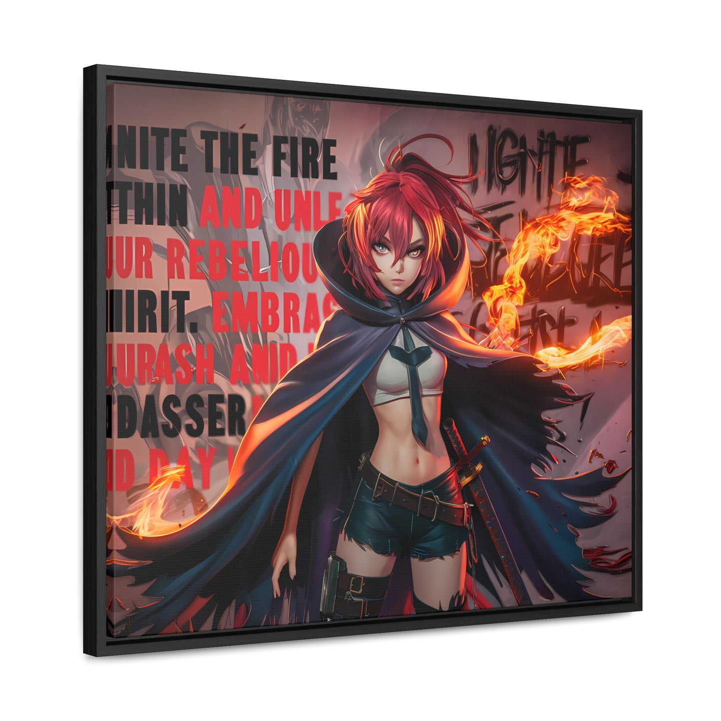 Rebel Flame Warrior - Gallery Canvas Wraps, Horizontal Frame