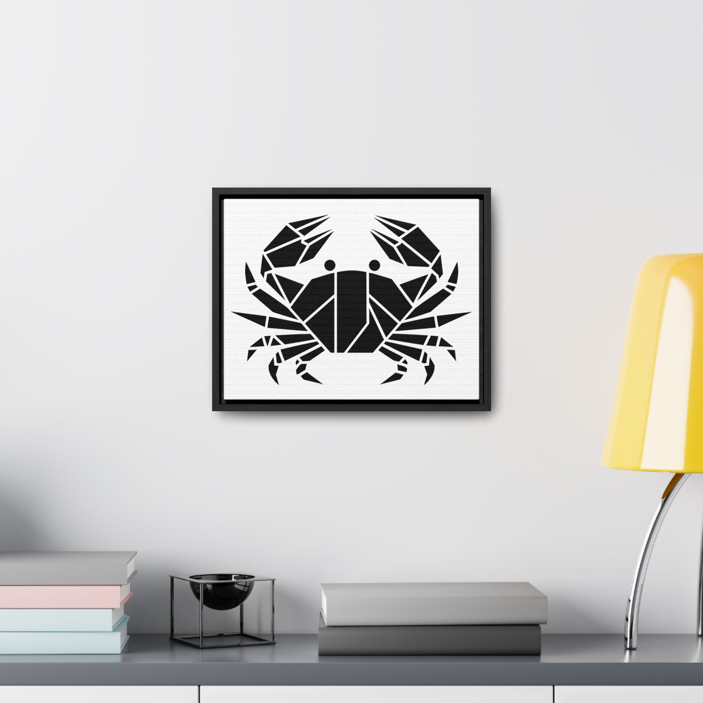 Geometric Crab Design - Gallery Canvas Wraps, Horizontal Frame