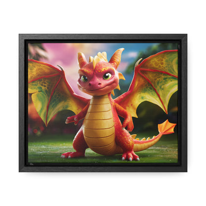 "Playful Baby Dragon in a Magical Forest" - Gallery Canvas Wraps, Horizontal Frame