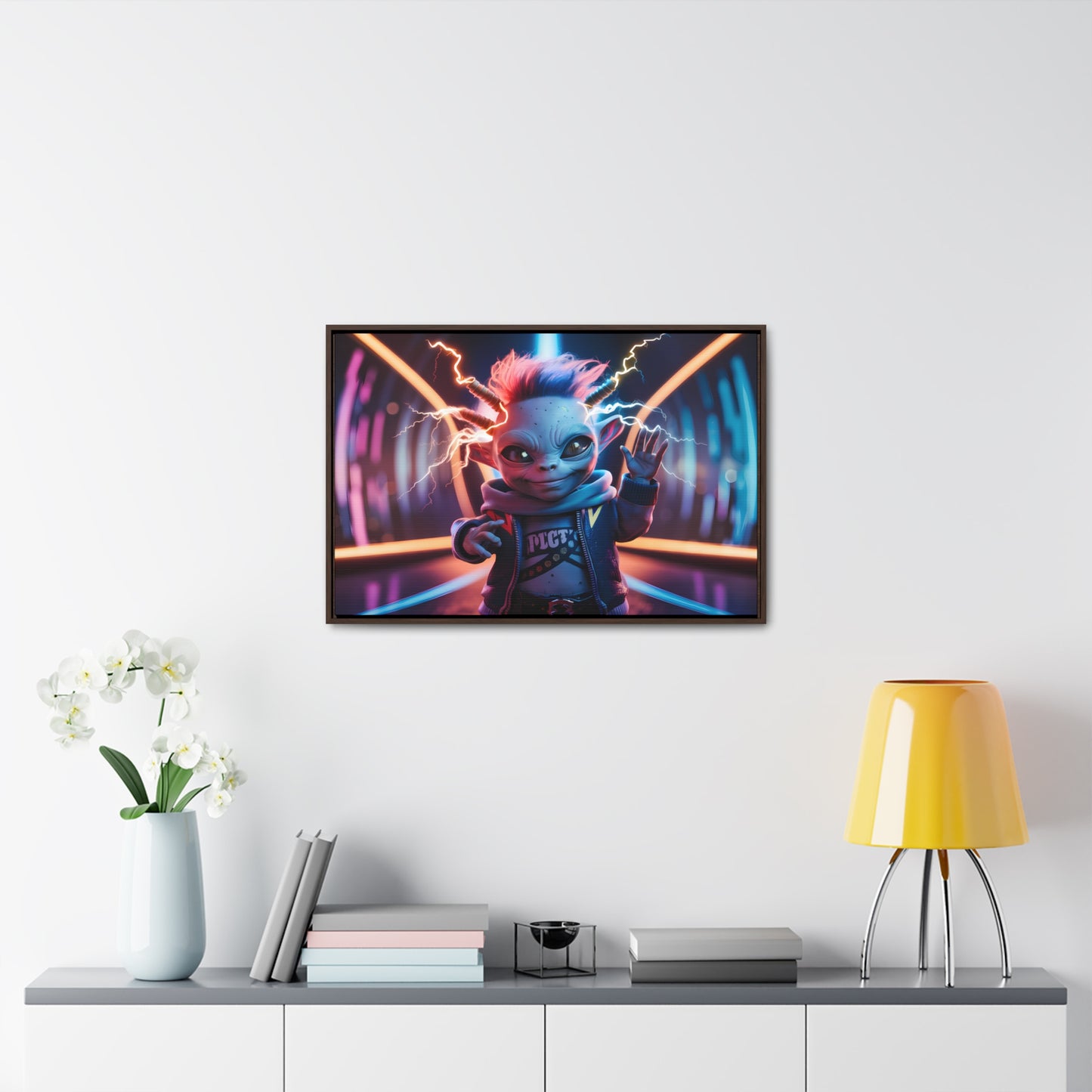 "Neon Spark" - Gallery Canvas Wraps, Horizontal Frame