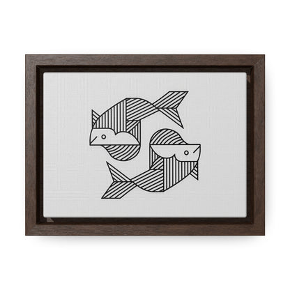 Pisces in Geometric Harmony - Gallery Canvas Wraps, Horizontal Frame