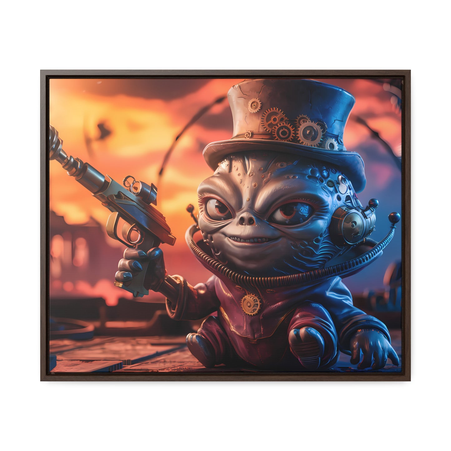 "Clockwork Gunslinger at Dusk" - Gallery Canvas Wraps, Horizontal Frame