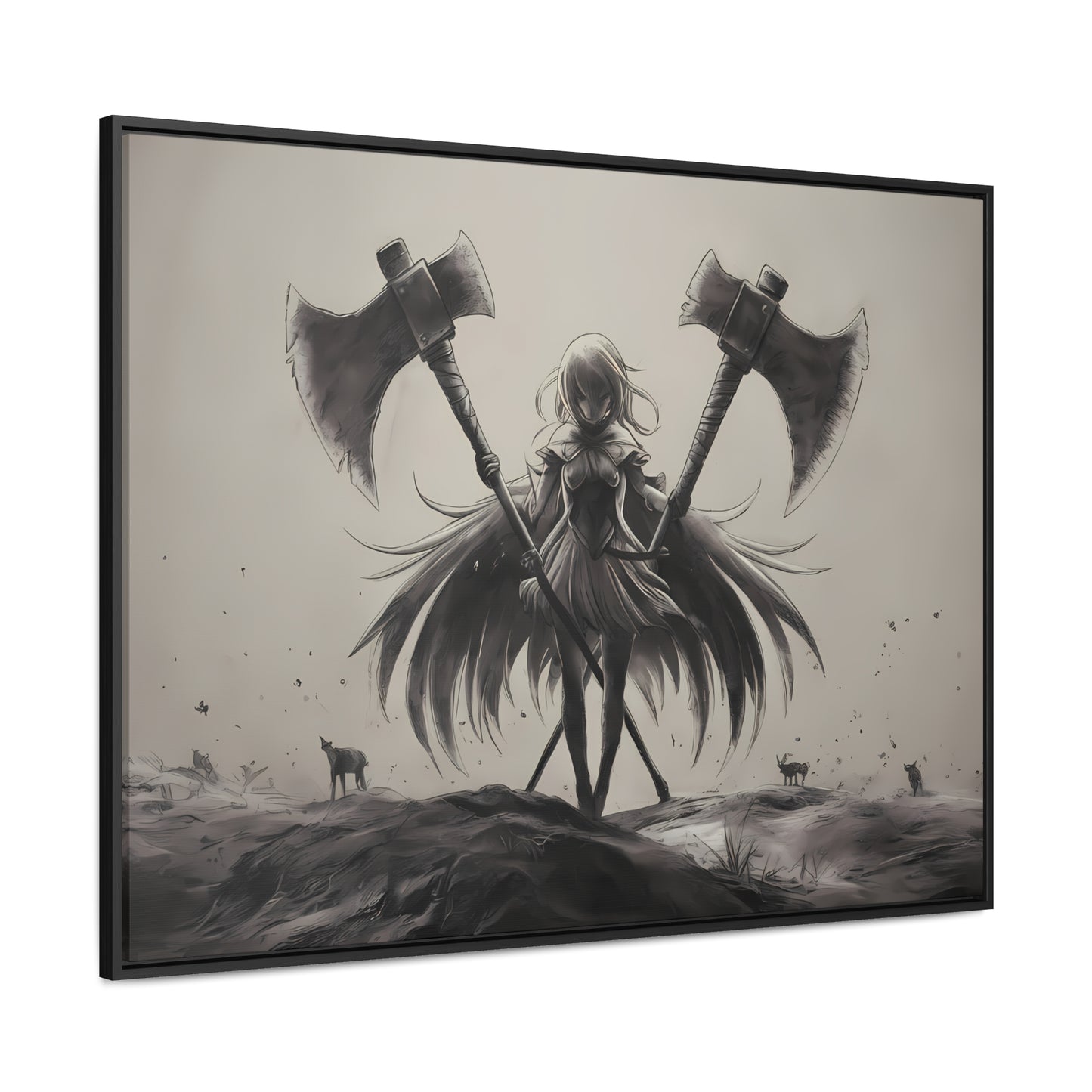 "Abyssal Valkyrie" - Gallery Canvas Wraps, Horizontal Frame