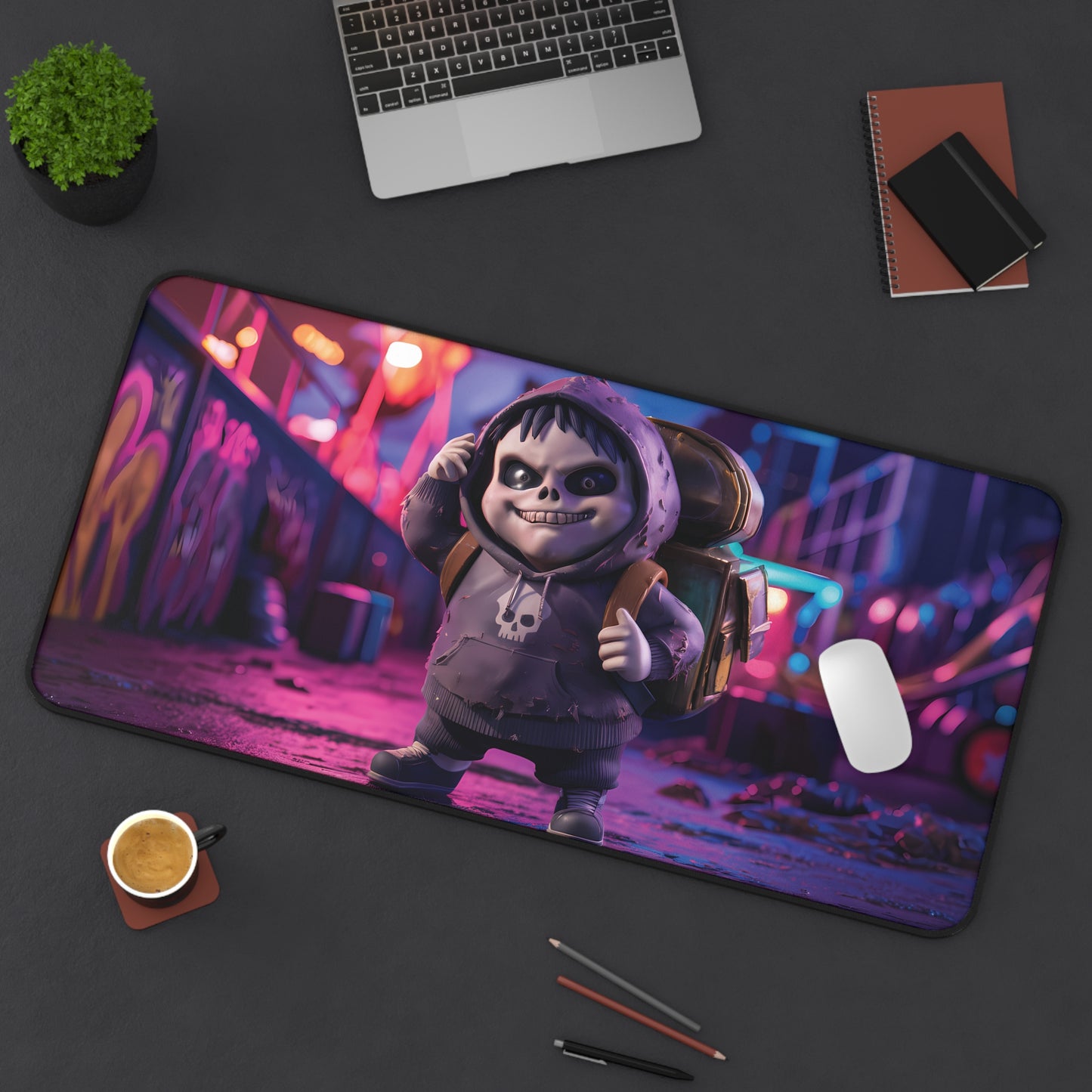 Cute Punk Rock Skeleton - Desk Mat