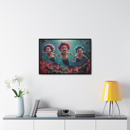 Aquatic Mischief - Gallery Canvas Wraps, Horizontal Frame