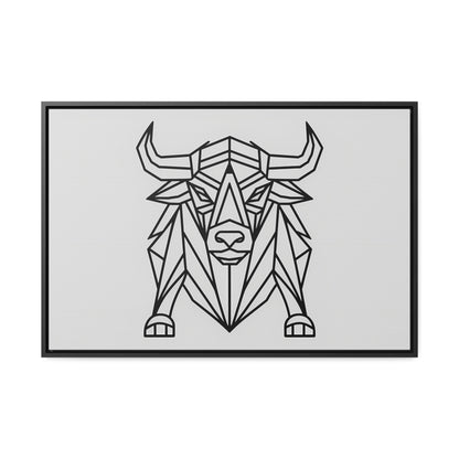 Geometric Bull - Gallery Canvas Wraps, Horizontal Frame