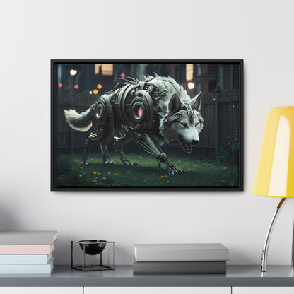 Cyber Wolf Sentinel - Gallery Canvas Wraps, Horizontal Frame