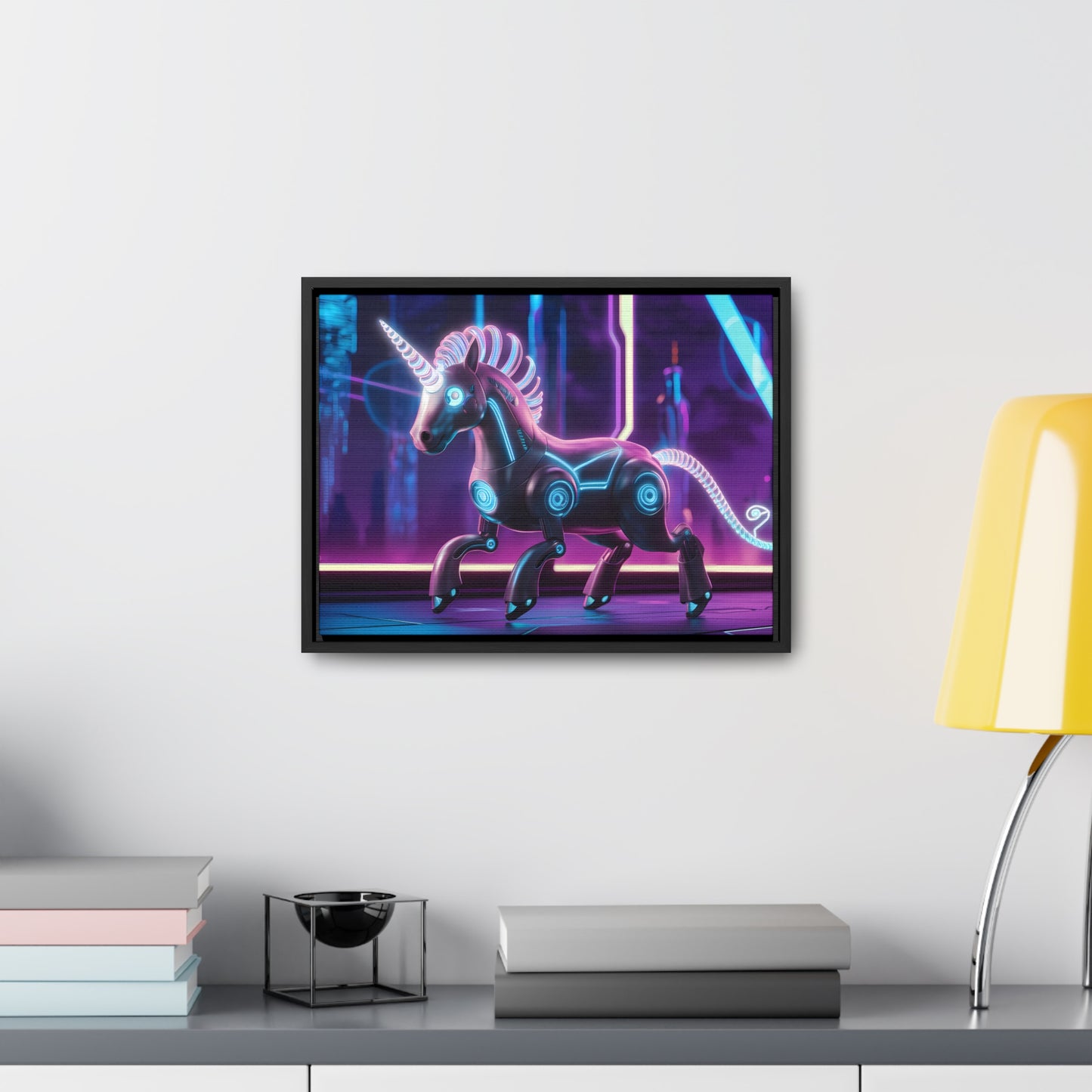 Cybernetic Unicorn - Gallery Canvas Wraps, Horizontal Frame