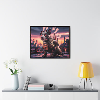 Cyber Canine: Steampunk Sentinel - Gallery Canvas Wraps, Horizontal Frame