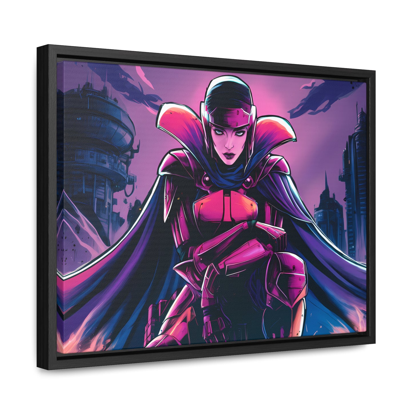 Guardian of the Neon Empire - Gallery Canvas Wraps, Horizontal Frame