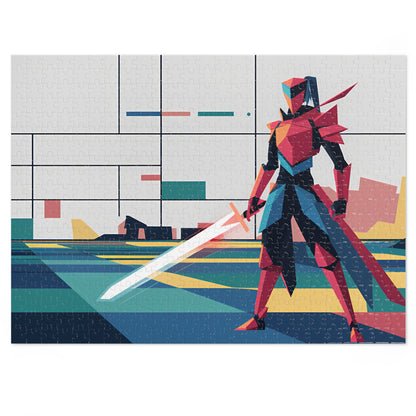 Digital Samurai: Geometric Guardian - Jigsaw Puzzle (30, 110, 252, 500,1000-Piece)