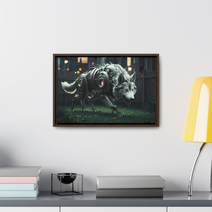 Cyber Wolf Sentinel - Gallery Canvas Wraps, Horizontal Frame