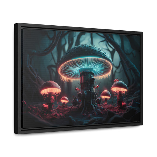 The Bioluminescent Mechanisms of the Neon Forest - Gallery Canvas Wraps, Horizontal Frame