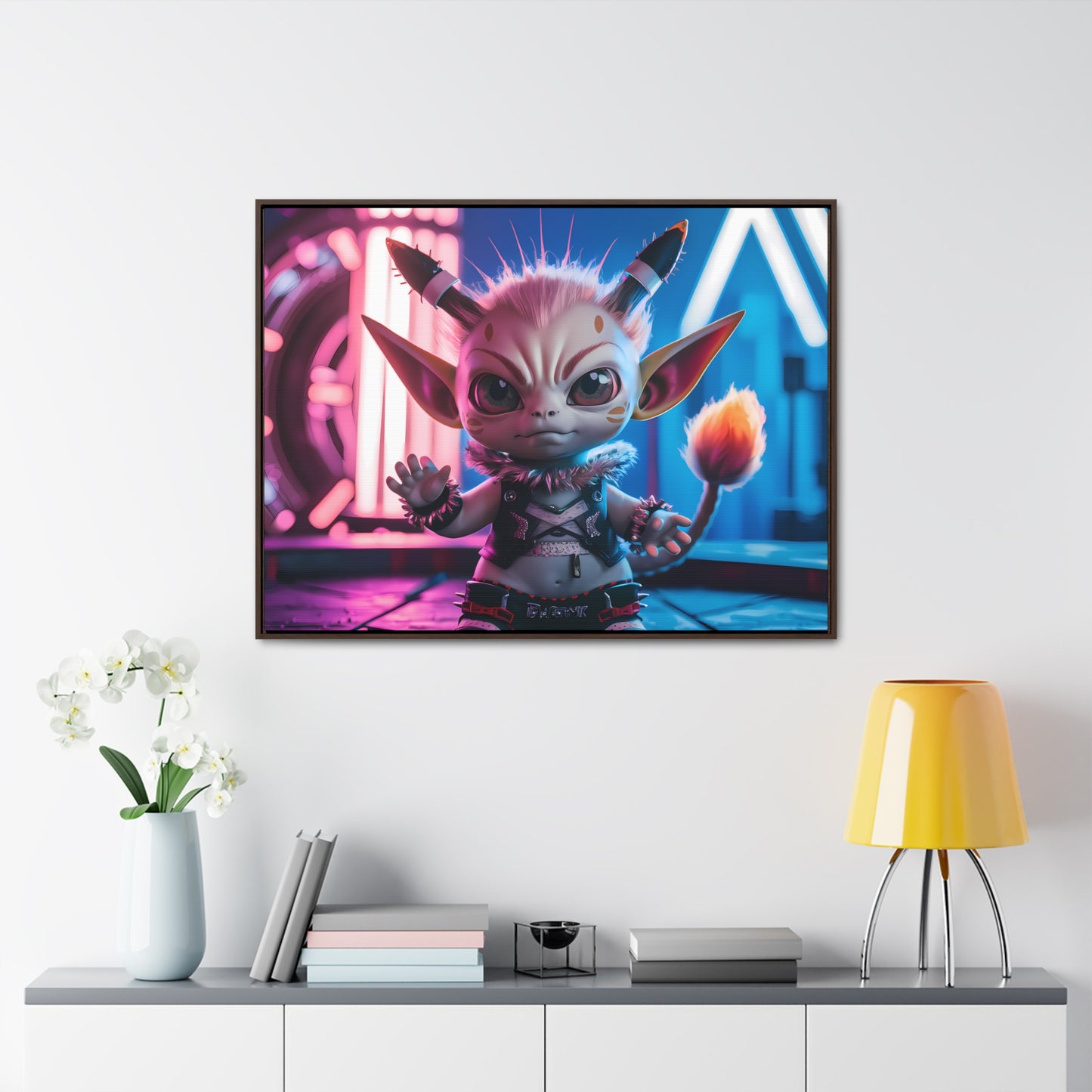 Neon Punk Guardian - Gallery Canvas Wraps, Horizontal Frame