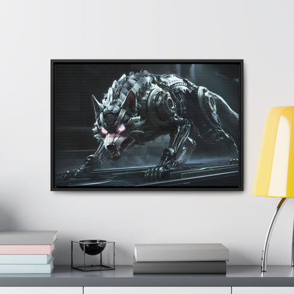 Cybernetic Alpha Wolf - Gallery Canvas Wraps, Horizontal Frame