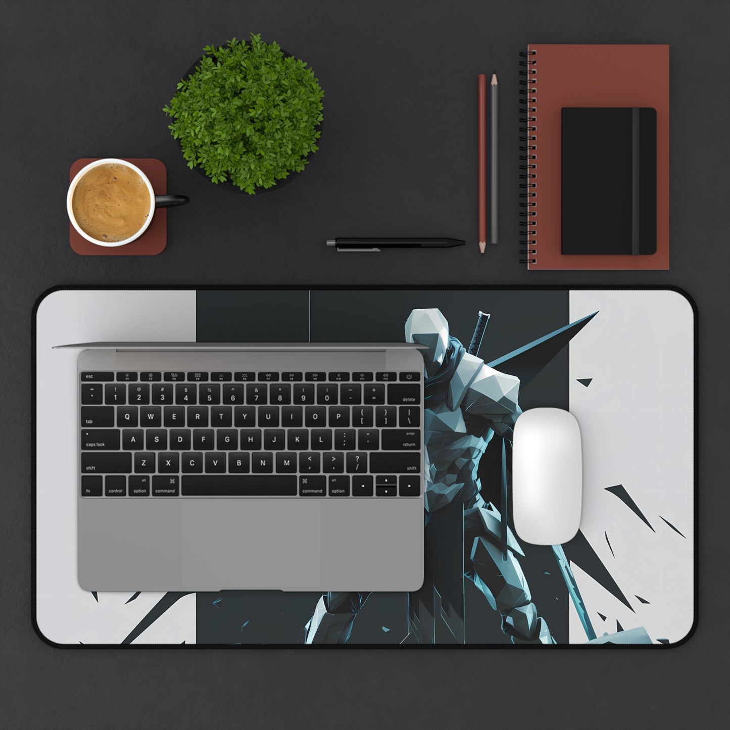 Digital geometric Warrior - Desk Mat