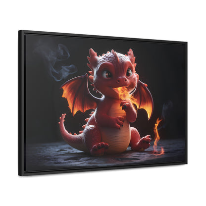 "Baby Dragon's First Flame" - Gallery Canvas Wraps, Horizontal Frame