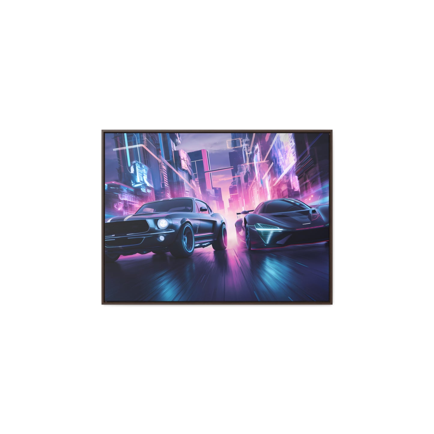 Neon Speed Duel - Gallery Canvas Wraps, Horizontal Frame