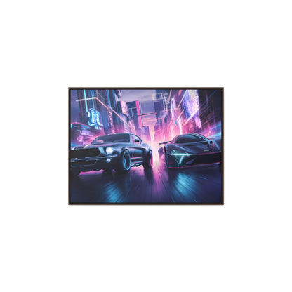 Neon Speed Duel - Gallery Canvas Wraps, Horizontal Frame