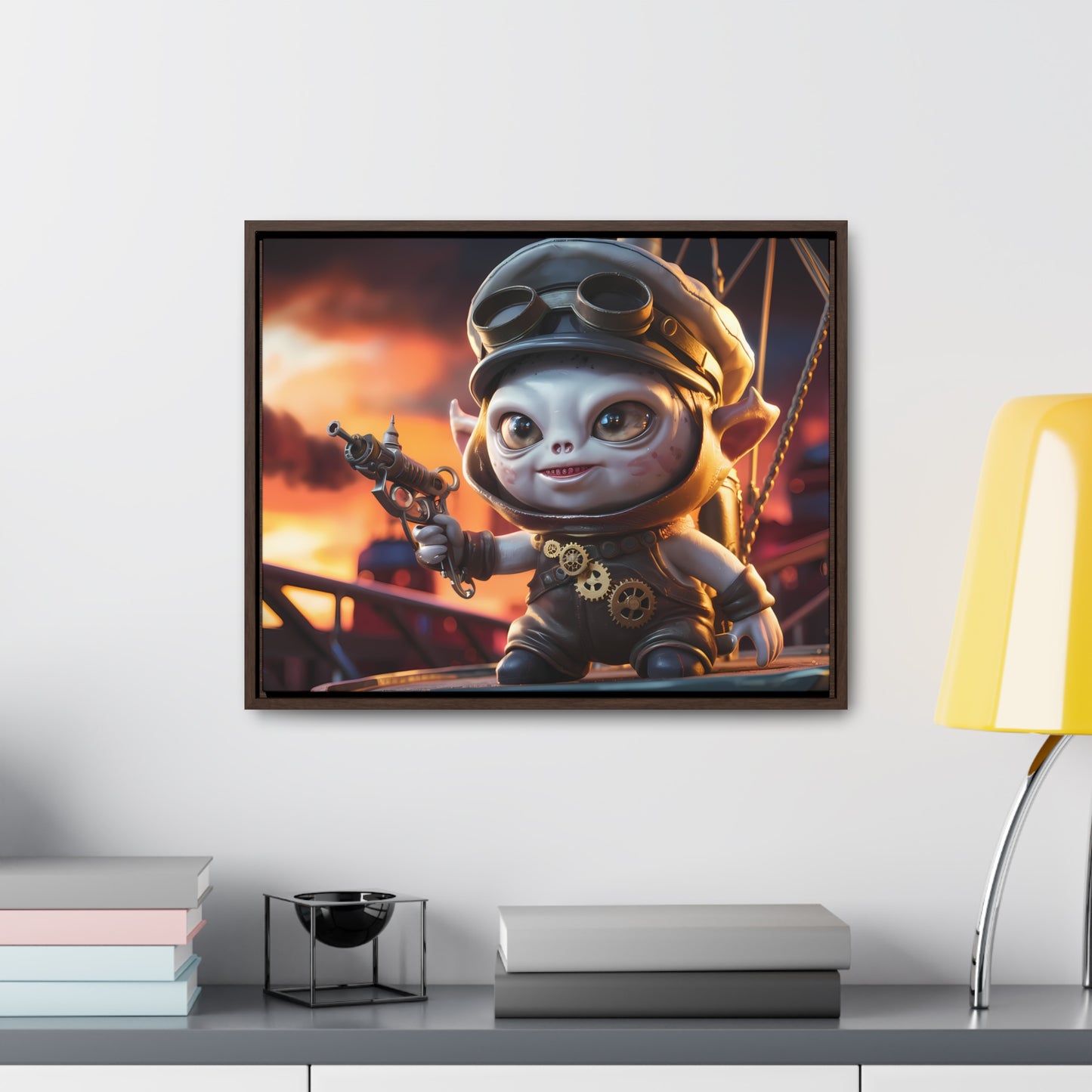 Steampunk Goblin Commander at Dusk - Gallery Canvas Wraps, Horizontal Frame