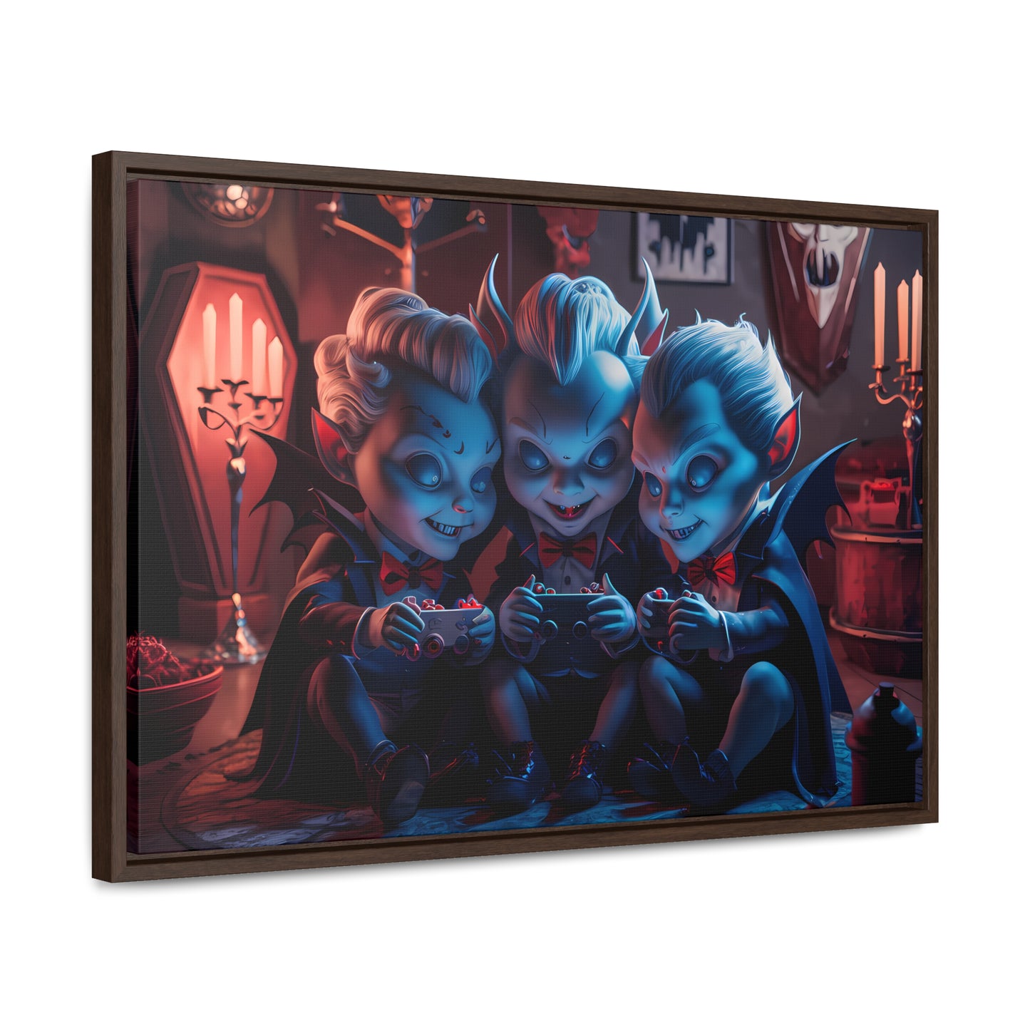 "Night of the Gaming Vampires" - Gallery Canvas Wraps, Horizontal Frame