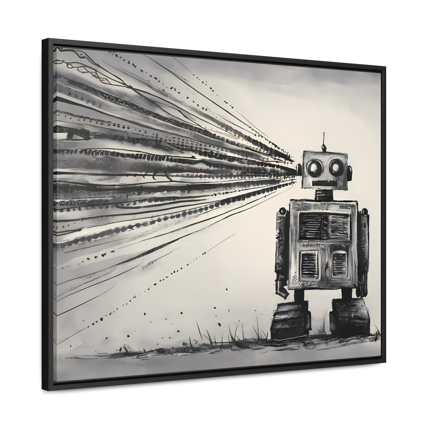 Echoes of the Machine Mind - Gallery Canvas Wraps, Horizontal Frame