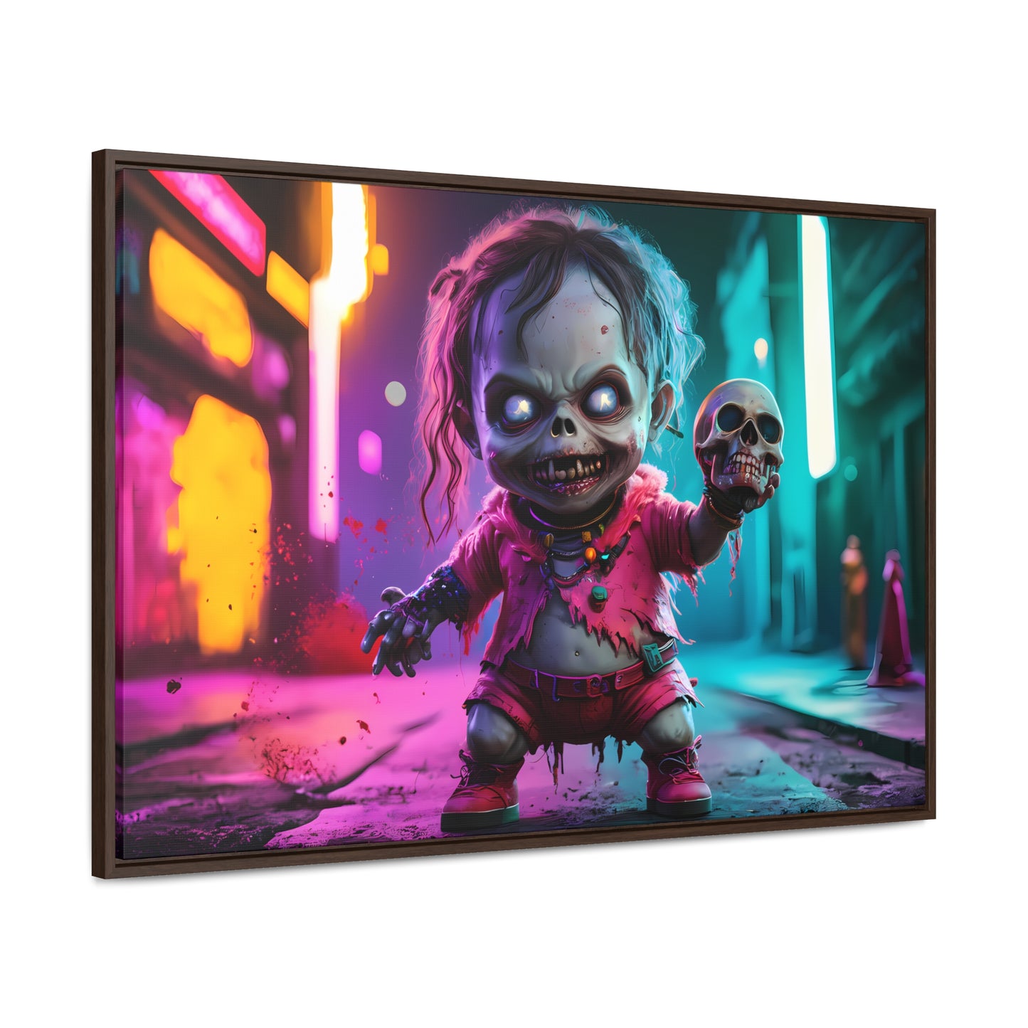 Nightmare in Neon City - Gallery Canvas Wraps, Horizontal Frame