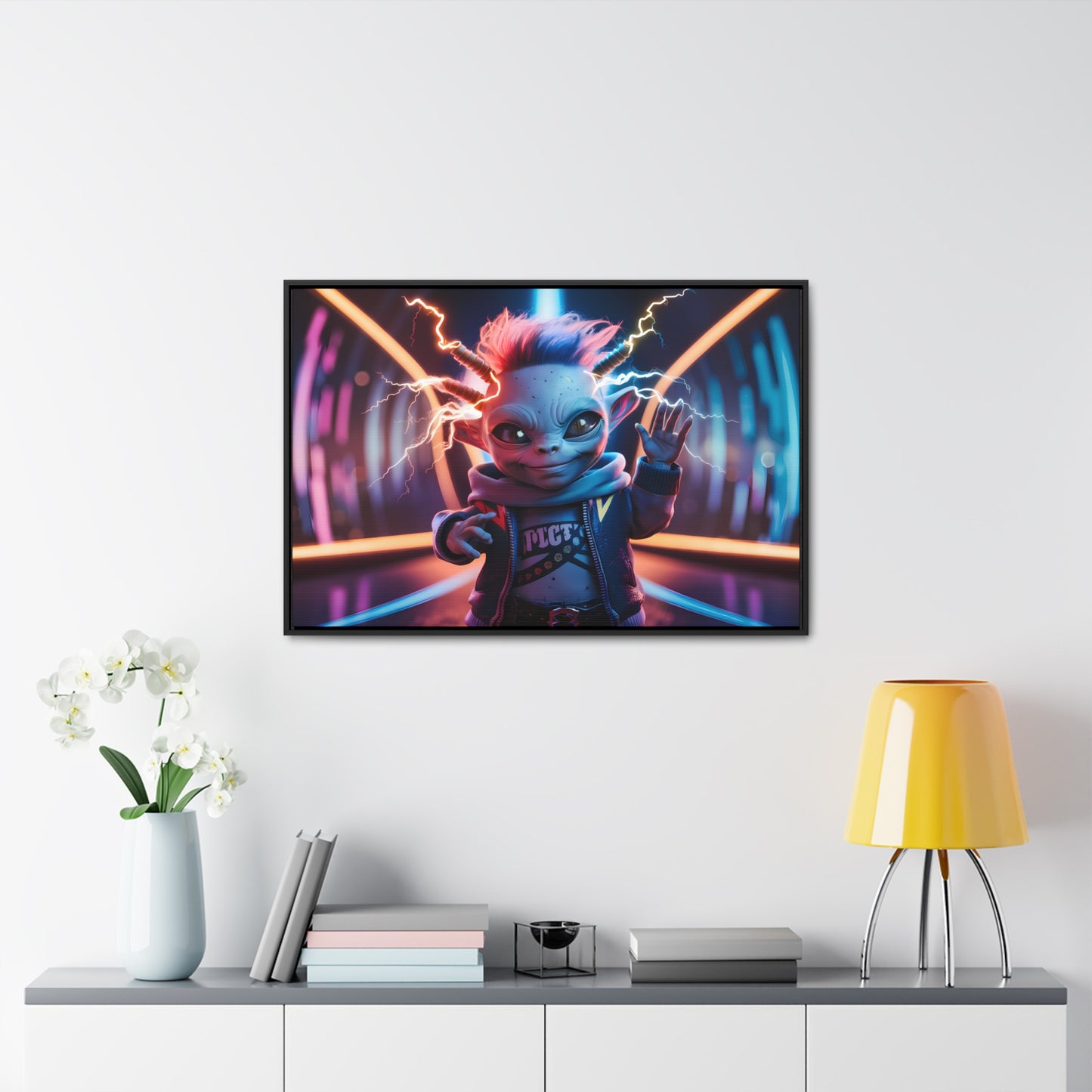 "Neon Spark" - Gallery Canvas Wraps, Horizontal Frame