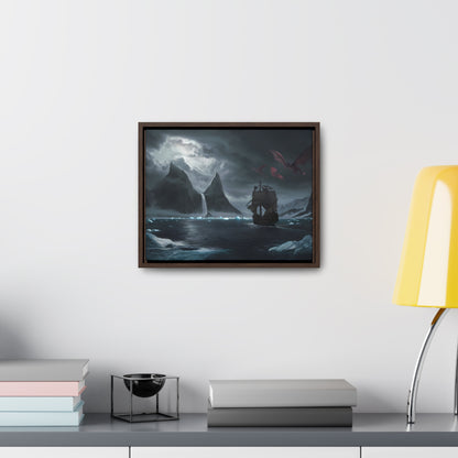 Dragons Over the Frozen Abyss - Gallery Canvas Wraps, Horizontal Frame