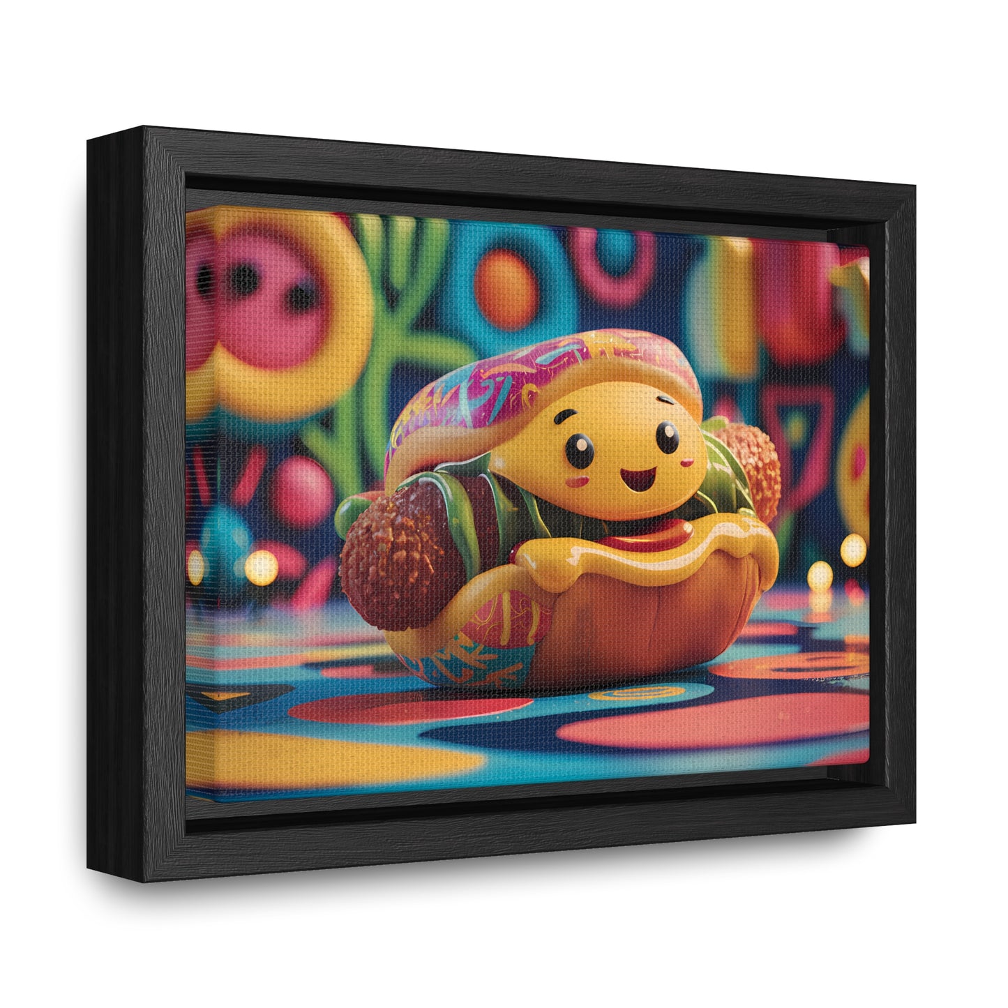 Cheerful Burger Adventure - Gallery Canvas Wraps, Horizontal Frame