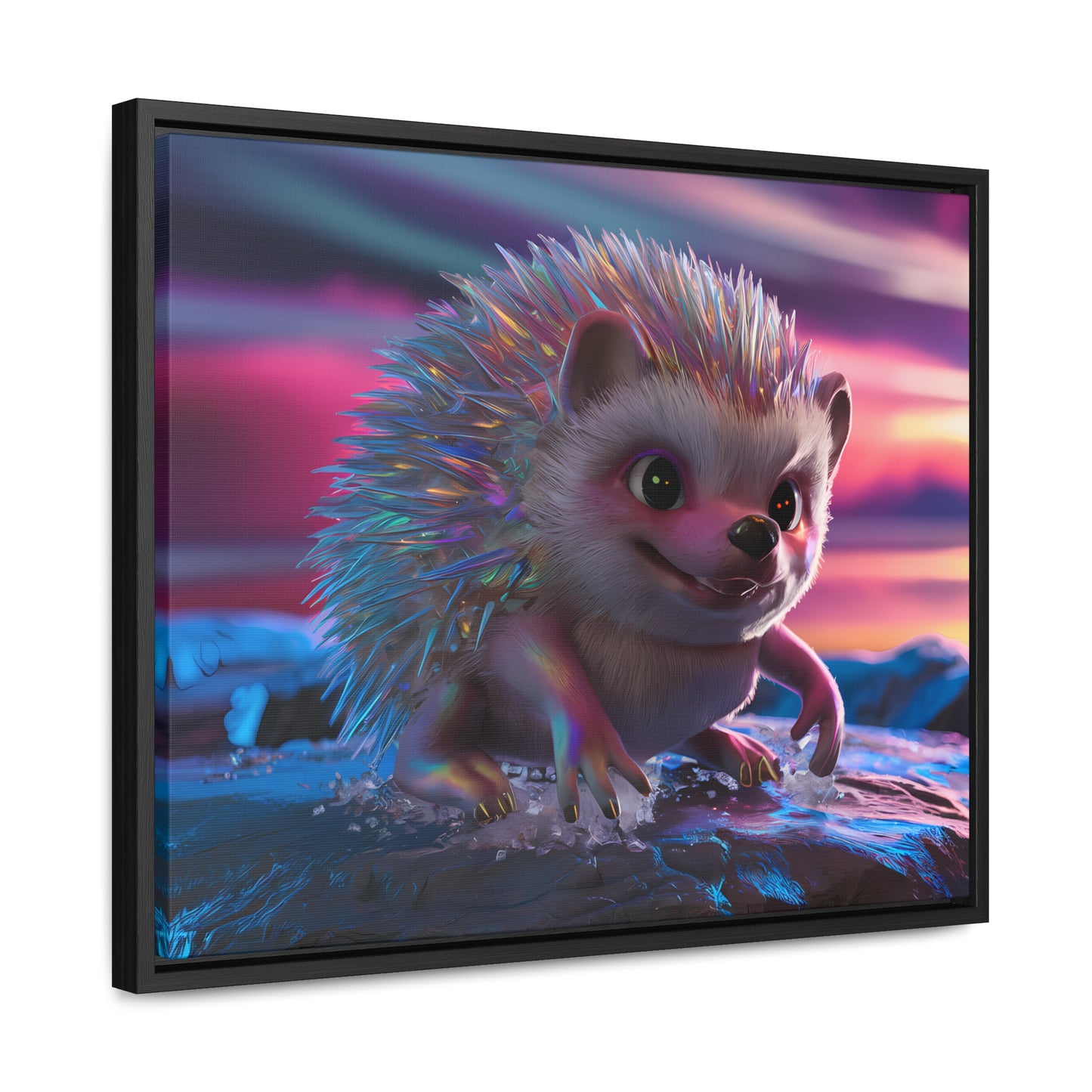 Prismatic Hedgehog at Dusk - Gallery Canvas Wraps, Horizontal Frame