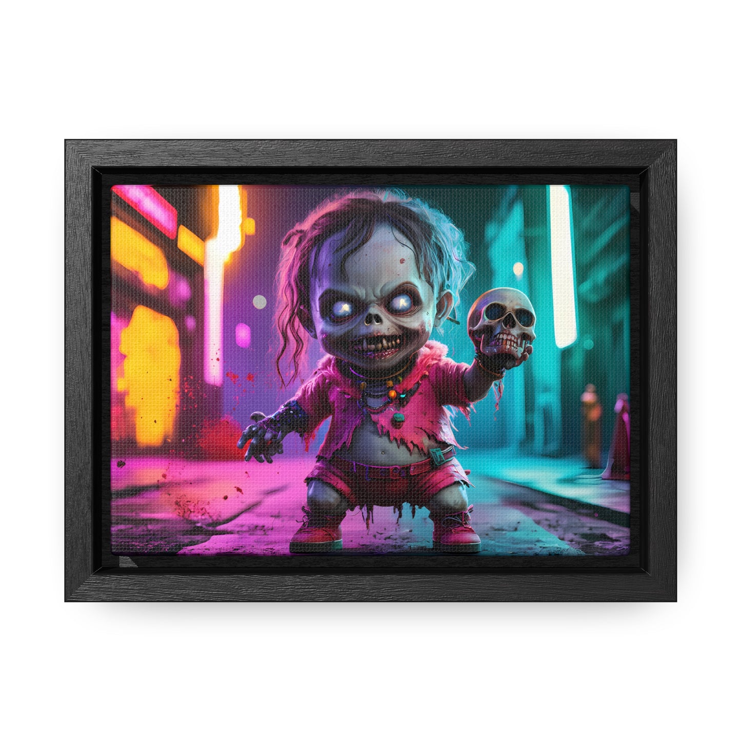 Nightmare in Neon City - Gallery Canvas Wraps, Horizontal Frame