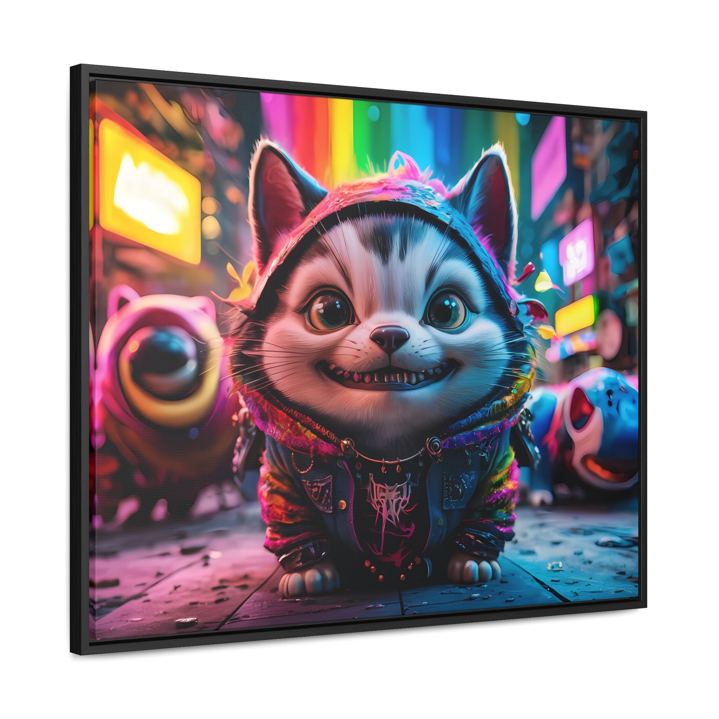 Cyberpunk Alley Cat Adventures - Gallery Canvas Wraps, Horizontal Frame