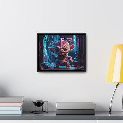 "Punk Goblin in Neon Alley" - Gallery Canvas Wraps, Horizontal Frame