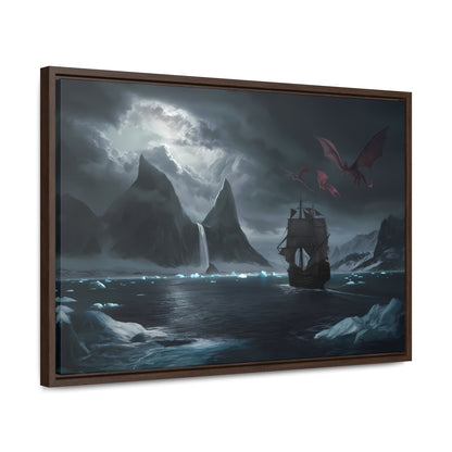 Dragons Over the Frozen Abyss - Gallery Canvas Wraps, Horizontal Frame