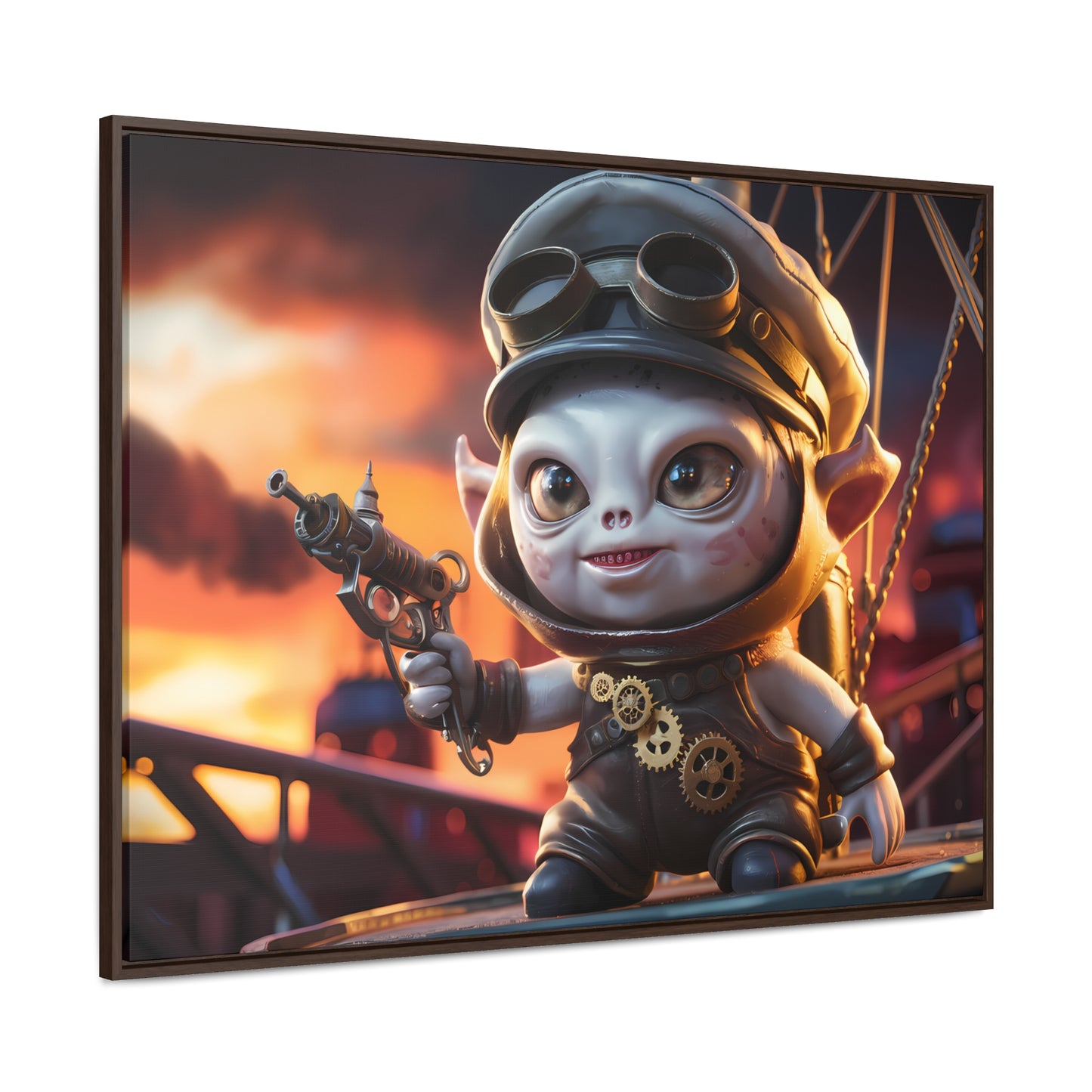 Steampunk Goblin Commander at Dusk - Gallery Canvas Wraps, Horizontal Frame