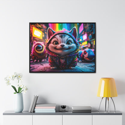 Cyberpunk Alley Cat Adventures - Gallery Canvas Wraps, Horizontal Frame