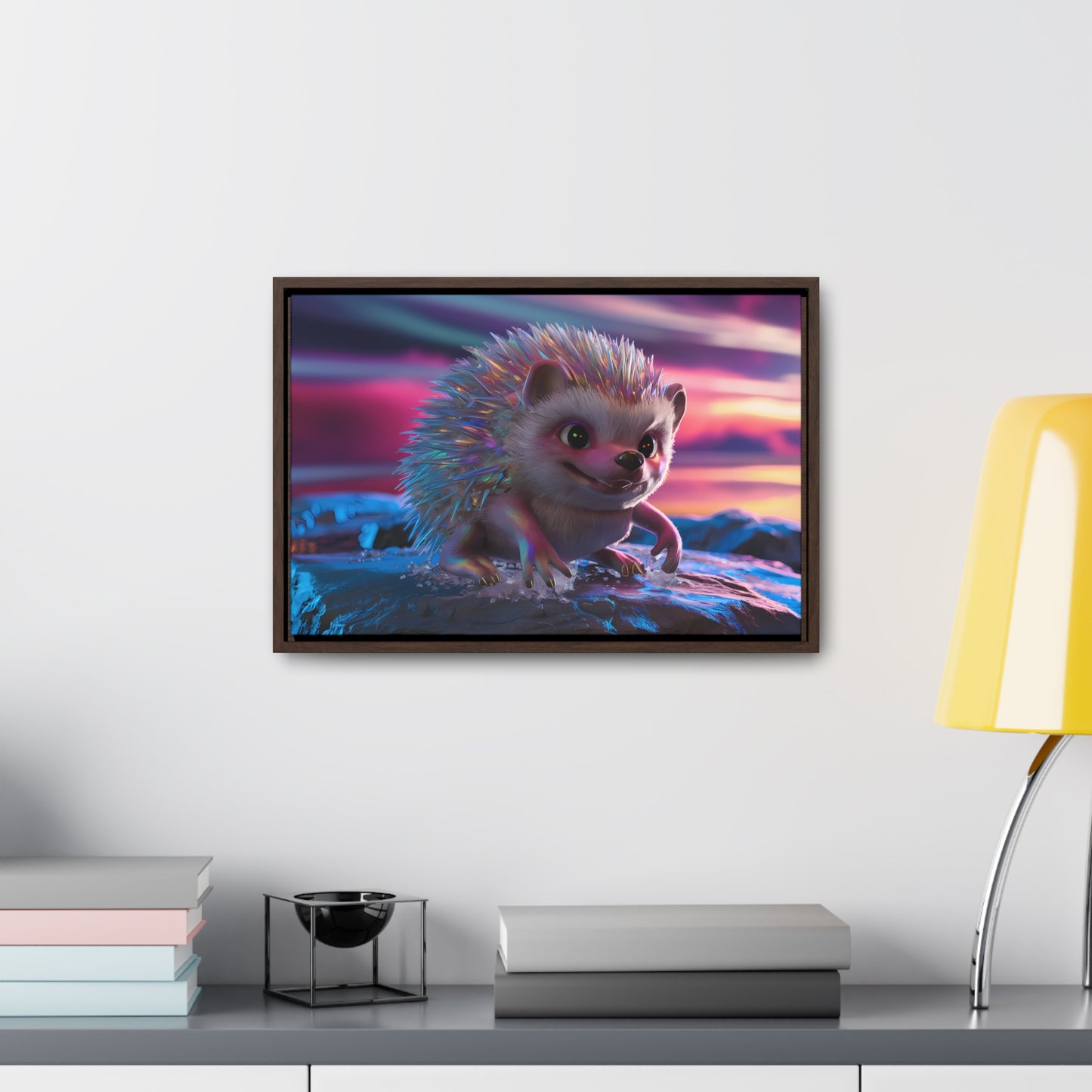 Prismatic Hedgehog at Dusk - Gallery Canvas Wraps, Horizontal Frame