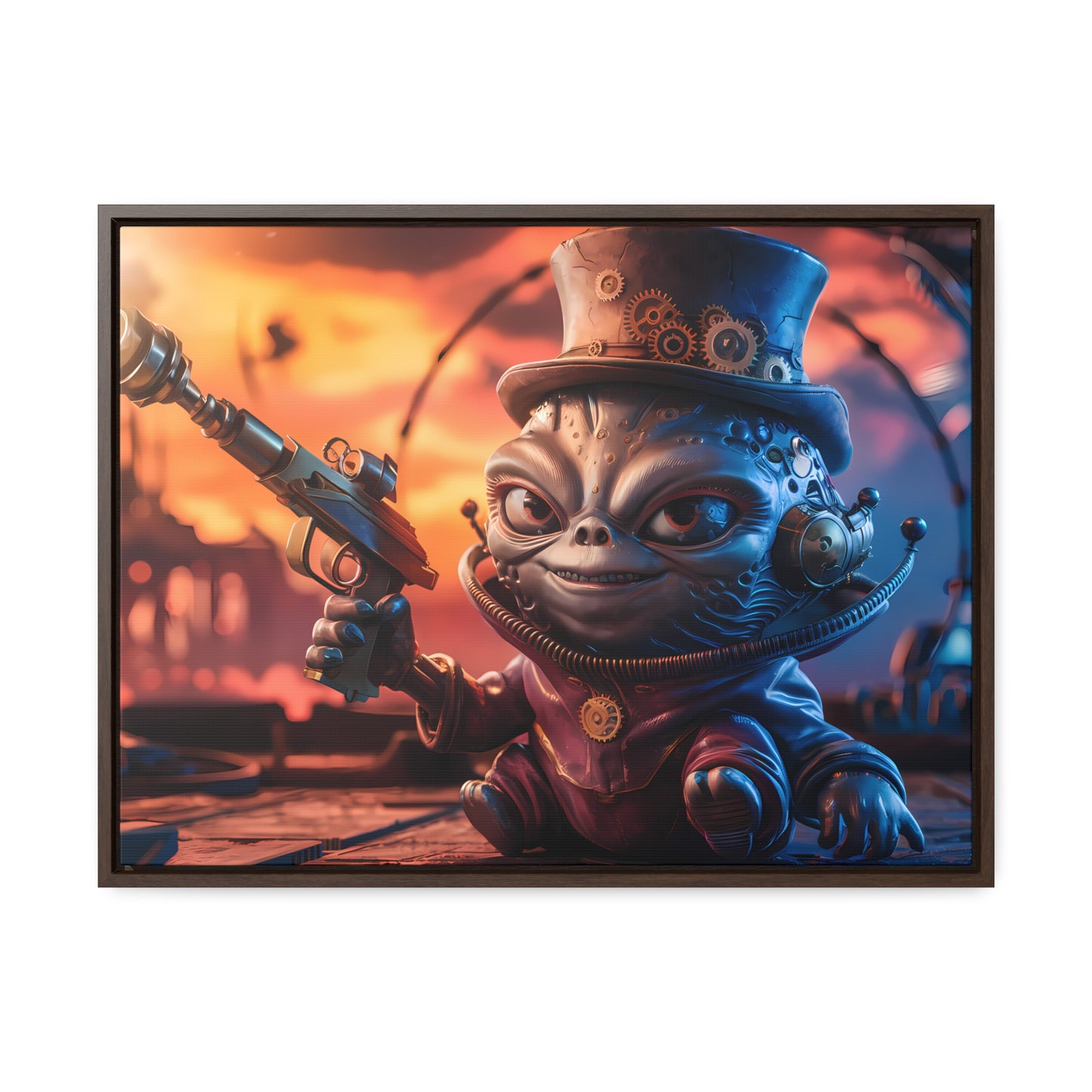 "Clockwork Gunslinger at Dusk" - Gallery Canvas Wraps, Horizontal Frame