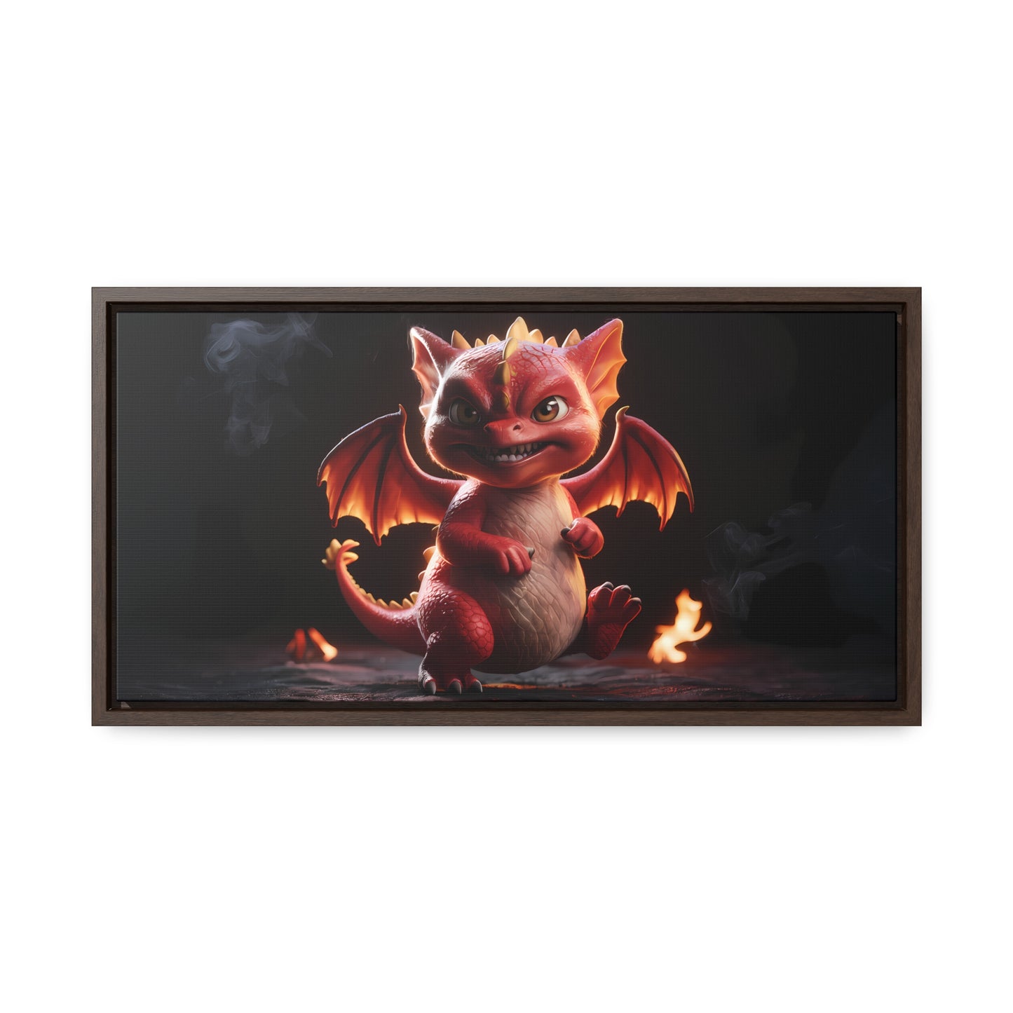 "Fiery Little Guardian" - Gallery Canvas Wraps, Horizontal Frame