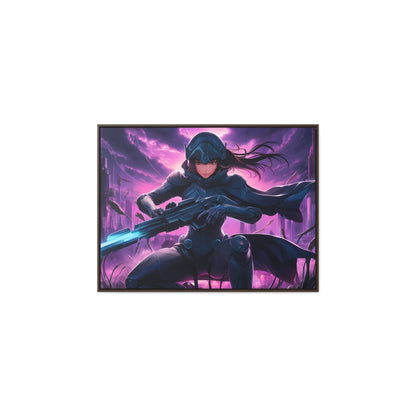 Shadow Sentinel: Neon Hunter - Gallery Canvas Wraps, Horizontal Frame