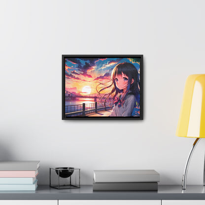 Sunset Reflections: A Silent Promise - Gallery Canvas Wraps, Horizontal Frame