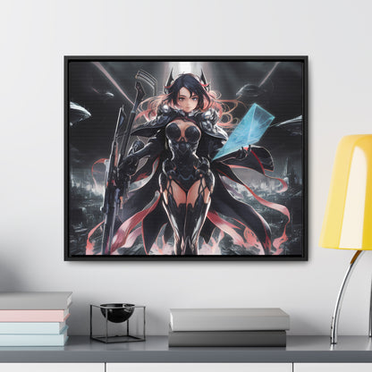 The Sentinel of Neon Skies - Gallery Canvas Wraps, Horizontal Frame