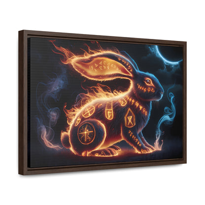 Runic Flame Rabbit - Gallery Canvas Wraps, Horizontal Frame