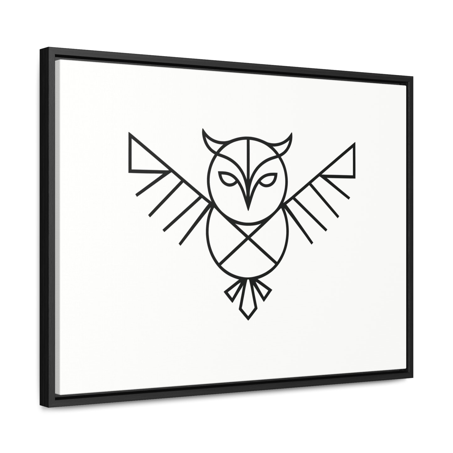 Geometric Owl Symbol - Gallery Canvas Wraps, Horizontal Frame