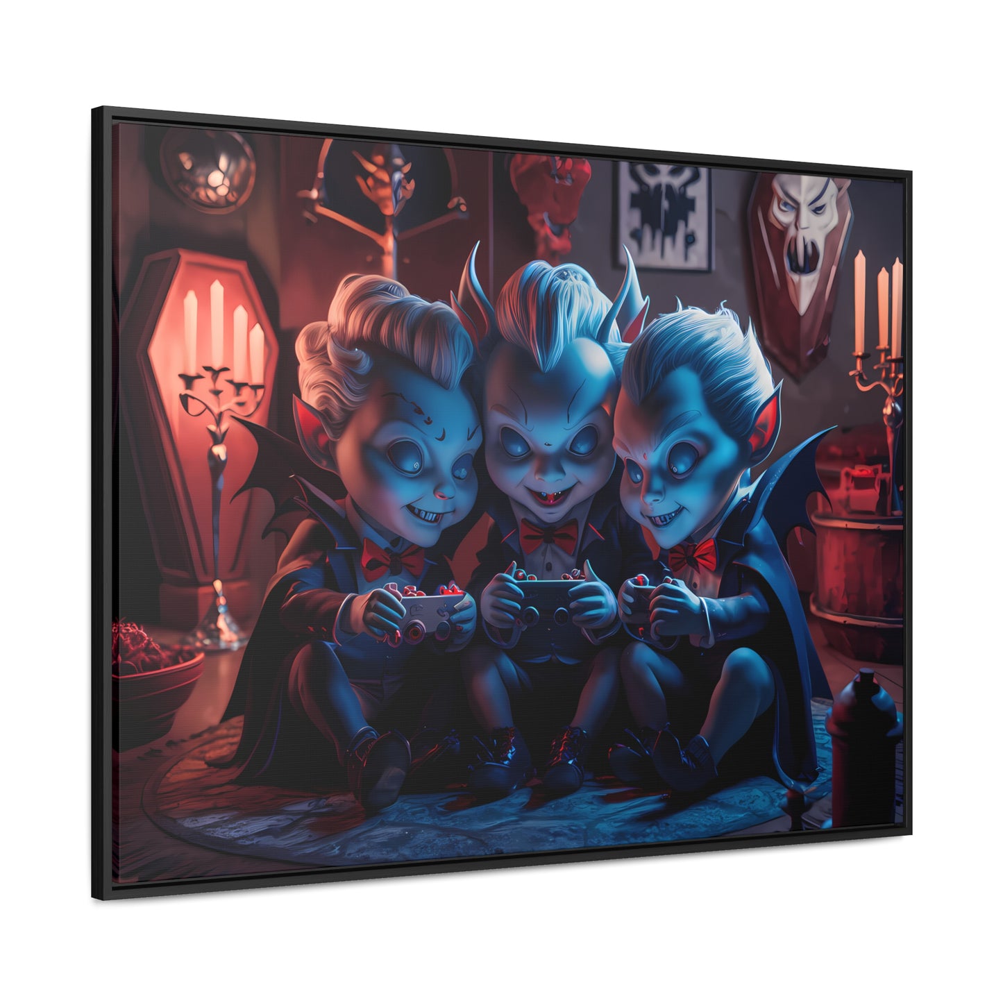 "Night of the Gaming Vampires" - Gallery Canvas Wraps, Horizontal Frame