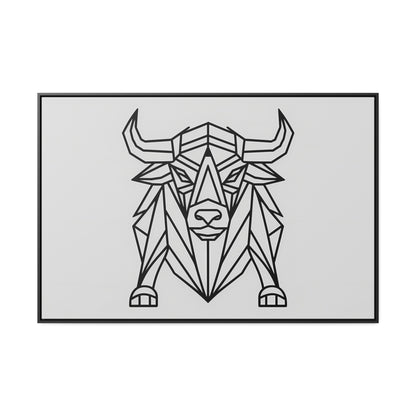 Geometric Bull - Gallery Canvas Wraps, Horizontal Frame