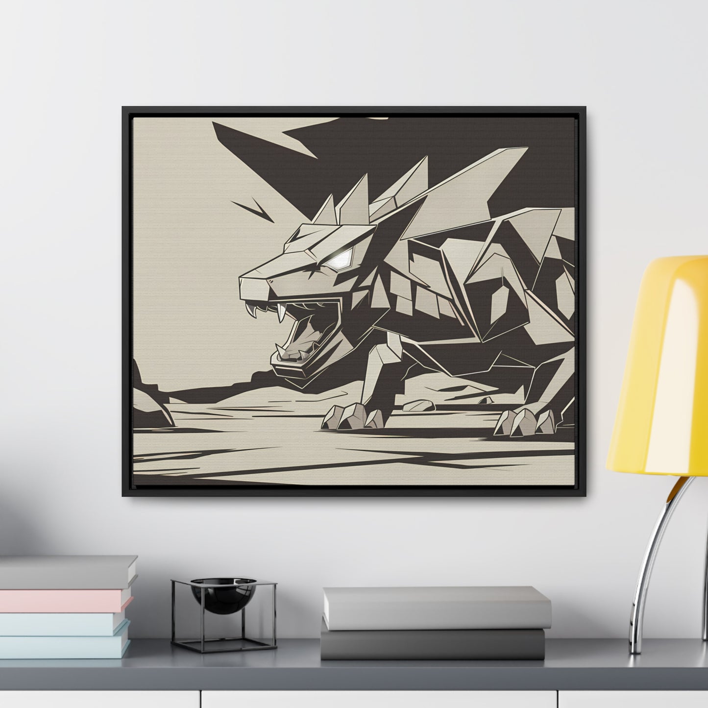 Raging Stone Guardian - Gallery Canvas Wraps, Horizontal Frame