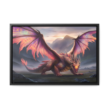 "The Arcane Guardian of the Crimson Peaks" - Gallery Canvas Wraps, Horizontal Frame